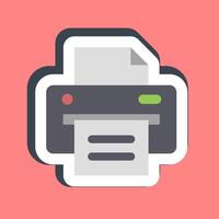 Sticker printer. Computer components elements. vector