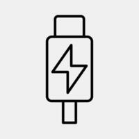 Icon thunderbolt. Computer components elements. Icon in line style. vector