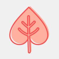 Icon leaf. Buddhism and vesak elements. Icon in two tone style. vector