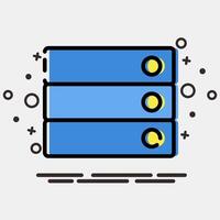 Icon database. Computer components elements. Icon in MBE style. vector