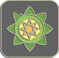 Icon mandala art. Buddhism and vesak elements. Icon in embossed style. vector