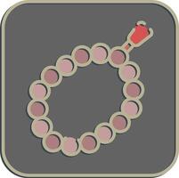 Icon beads. Buddhism and vesak elements. Icon in embossed style. vector
