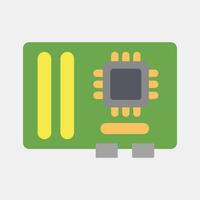 Icon motherboard. Computer components elements. Icon in flat style. vector