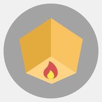 Icon sky lantern. Buddhism and vesak elements. Icon in color mate style. vector
