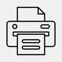 Icon printer. Computer components elements. Icon in line style. vector