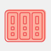Icon data center. Computer components elements. Icon in two tone style. vector
