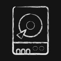 Icon hdd. Computer components elements. Icon in chalk style. vector