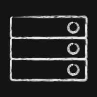 Icon database. Computer components elements. Icon in chalk style. vector