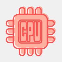 Icon processor. Computer components elements. Icon in two tone style. vector