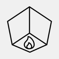 Icon sky lantern. Buddhism and vesak elements. Icon in line style. vector