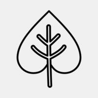 Icon leaf. Buddhism and vesak elements. Icon in line style. vector