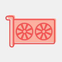 Icon graphics. Computer components elements. Icon in two tone style. vector
