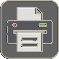 Icon printer. Computer components elements. Icon in embossed style. vector