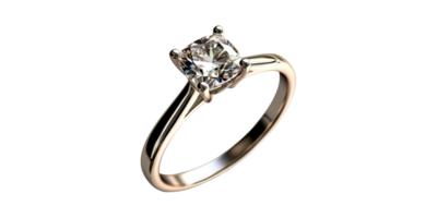 elegante solitário diamante noivado anel. símbolo do amor e comprometimento isolado em transparente fundo png