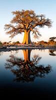 Reflective Waters at Baobab Waterhole photo