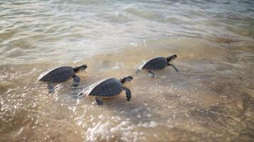 Serene Turtles Amid the Oceans Blues photo