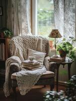 Tranquil Sanctuary Created by Vintage Reading Spot Indoors photo