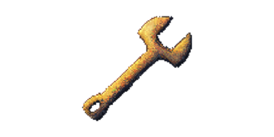 Rustic Pixelated Wrench Icon. Retro Gaming And Digital Art Tool Representation Isolated On Transparent Background png