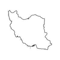 map of the state of Iran black and white sketch vector