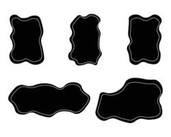 A set of simple vintage style frames, invitation labels, frame icons to fill black color vector