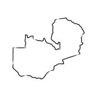 The state of Zambia sketch vector