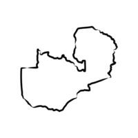 map of the state of Zambia in black and white vector