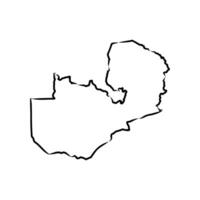 map of the African state of Zambia sketch vector