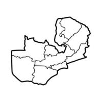 map of the African state of Zambia drawing vector