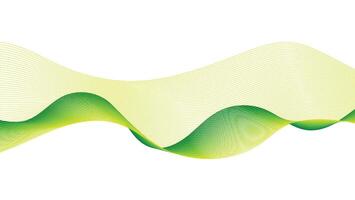 Smooth Flowing Waves in Green and Yellow Gradient vector