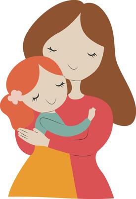 Mother day, Mother Daughter Hugging Love Clipart