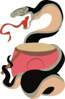 Cobra Snake Drumming Abstract Art vector