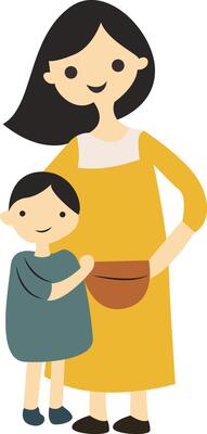 Mother day, Happy Mother Child Cartoon Illustration