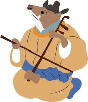 Animal Musician Erhu Player Illustration vector