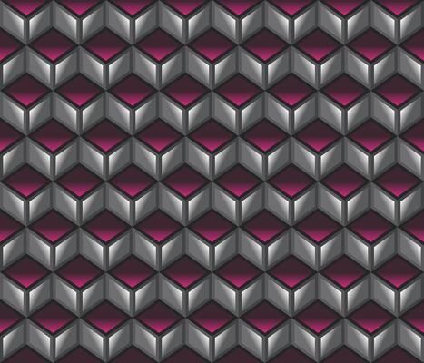 Neon Pink geomatrical cubes seamless pattern