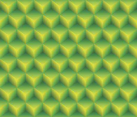 Green geometrical cubes seamless pattern abstract background
