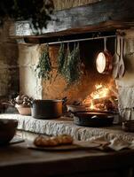Rural Kitchens Heart Built Around a Classic Stone Hearth photo
