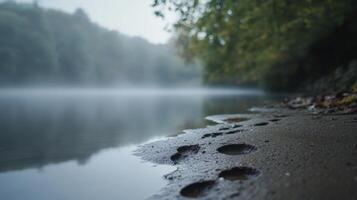 Prints Near a Cloudy Waterway Edge photo