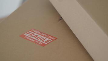 Handling fragile items carefully in a delivery setting video