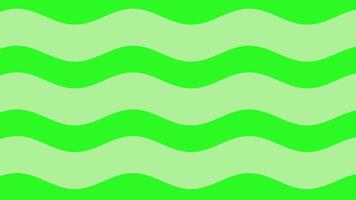Soothing green waves flow rhythmically on a bright background, creating a calming and minimal animated loop video