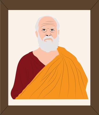Xenocrates portrait hand drawn picture