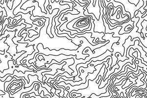 Topographic map with contour lines geographic black and white colors on horizontal layout. vector