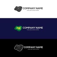 Rhombus logo of topographic line map. Wood rings line pattern of shape countour. Outline pattern for outdoor logo templates. Contours of tree, concepts for geographic logotype. vector