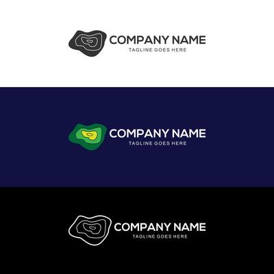 Rhombus logo of topographic line map. Wood rings line pattern of shape countour. Outline pattern for outdoor logo templates. Contours of tree, concepts for geographic logotype.