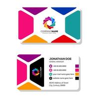 This hexagon business card color template is easy to customize and ready to print. vector