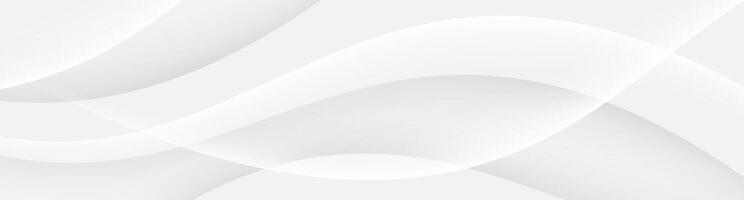 White Minimal Abstract Wave Background with Smooth Curved Lines and Soft Shadows for Modern Banner, Website, Presentation, or Clean Business Graphic Design Template vector