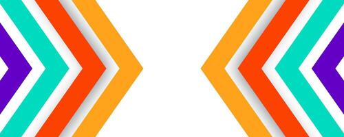 Colorful Geometric Abstract Background with Bright Orange, Cyan, Purple Arrows on White for Poster, Banner, Presentation, Web Template, or Modern Digital Graphic Design vector