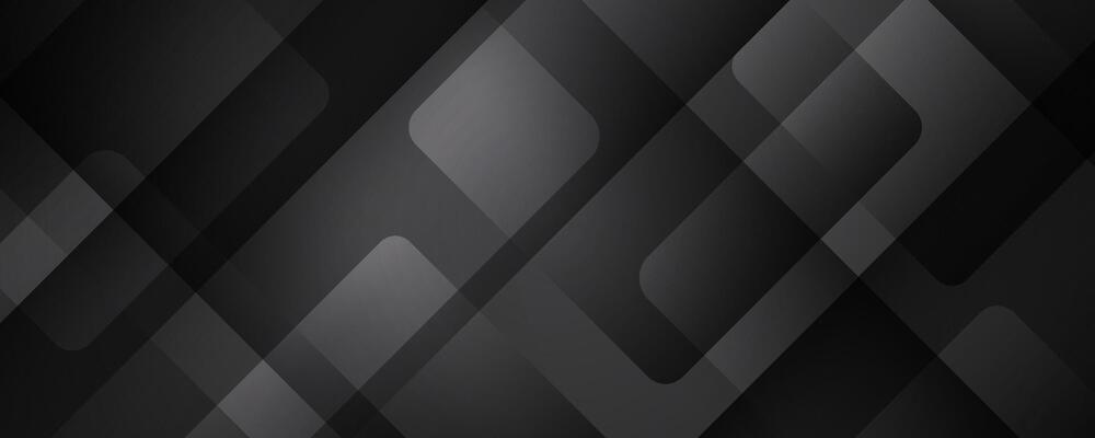 Black geometric abstract background overlap layer on dark space with cutout effect decoration. Modern graphic design element rounded shape style concept for web banner, flyer, card, or brochure cover