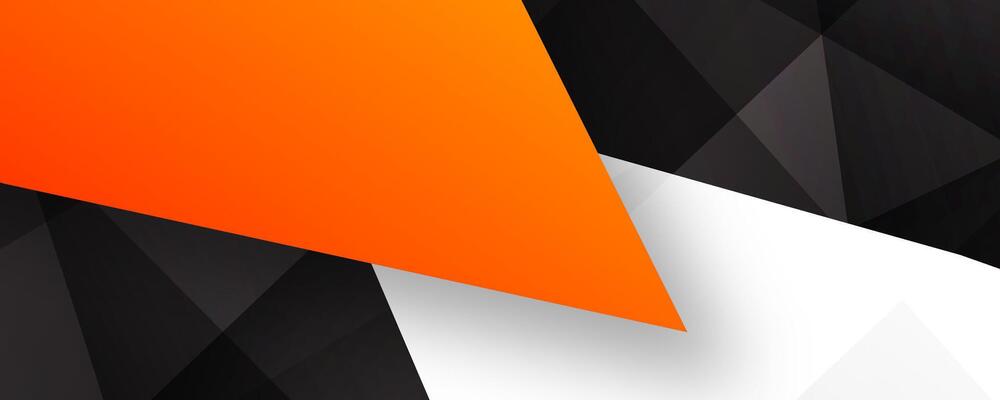 3D black orange abstract background overlap layer on bright space with polygon effect decoration. Modern graphic design element cutout style concept for web banner, flyer, card, or brochure cover