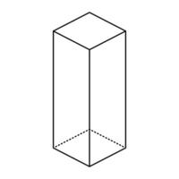 Three-Dimensional Rectangular Prism icon. vector