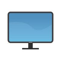 Blue display desktop computer icon. vector